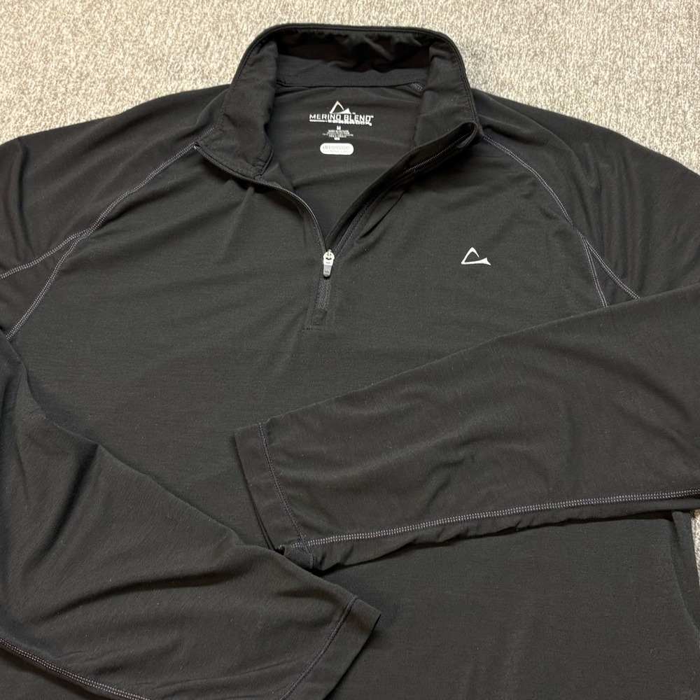 Paradox Mens Merino Blend Quarter‎ Zip Base Layer Top Black Size M 735050